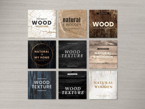Adobe Stock - Wooden Textured Social Media Ad Layout - 456812614