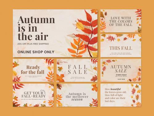 Adobe Stock - Autumn Sell Template Set for Blog Banner - 456812701