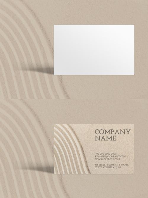 Adobe Stock - Minimal Business Card Mockup with Sand Texture - 456812712