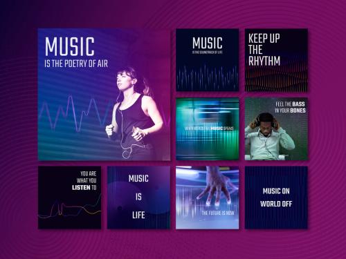 Adobe Stock - Music Wave Technology Layout Social Media Ad - 456812721
