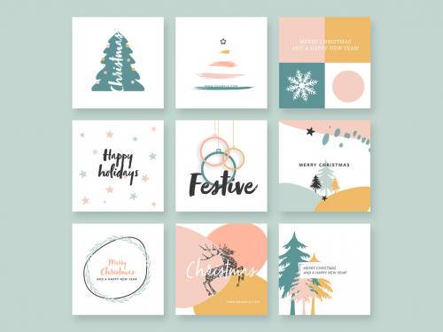 Adobe Stock - Christmas Posts with Pastel Color Palette - 456958621