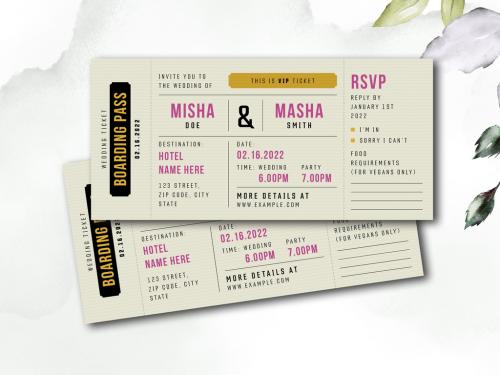 Adobe Stock - Wedding Invitation Layout - 456960329