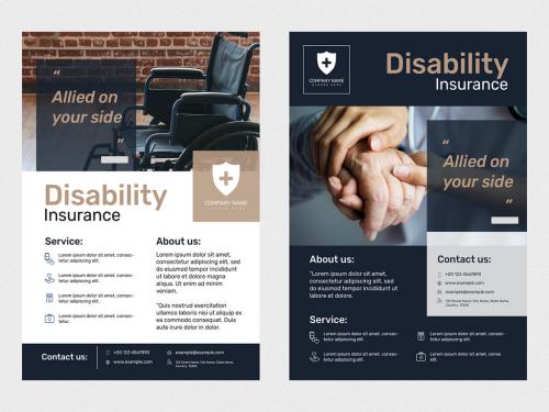 Adobe Stock - Printable Poster Layout for Disability Insurance - 457554729