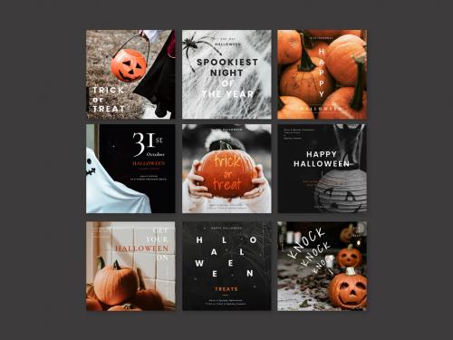 Adobe Stock - Halloween Banner Set for Social Media Post - 457554739