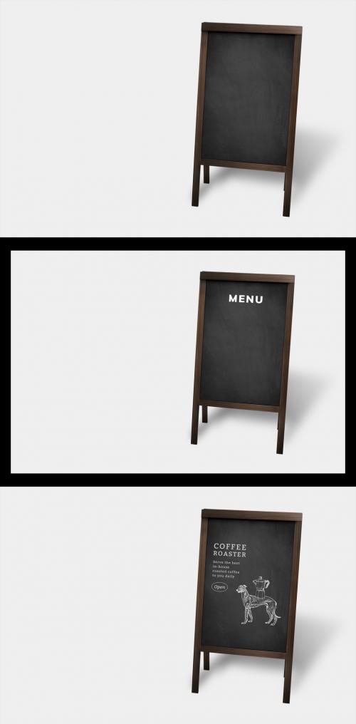 Adobe Stock - Chalkboard Sign Mockup for Restaurant - 457577521