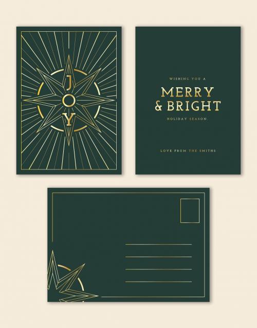 Adobe Stock - Joyful and Bright Holiday Card Set - 458133179