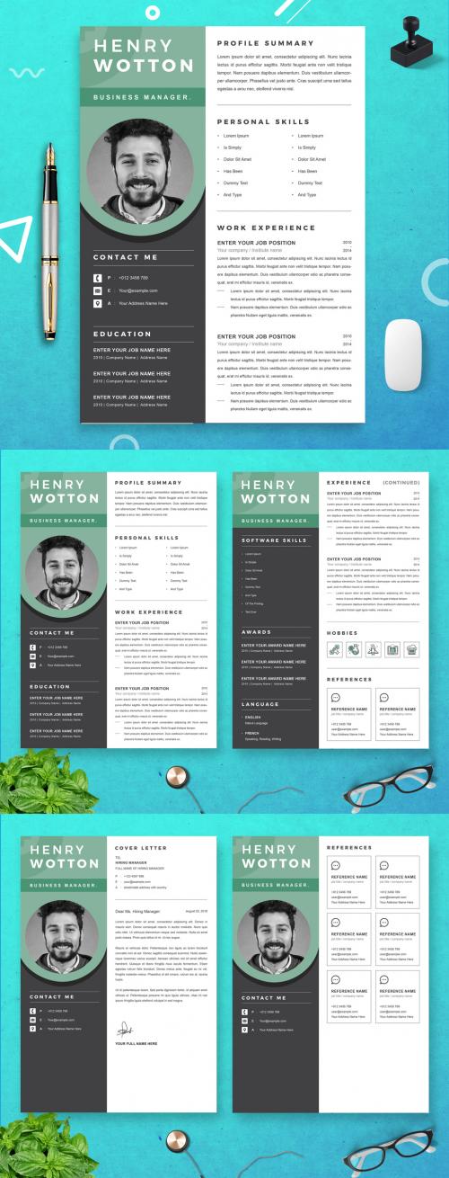 Adobe Stock - Modern and Creative Resume Layout with Cover Letter - 458575786