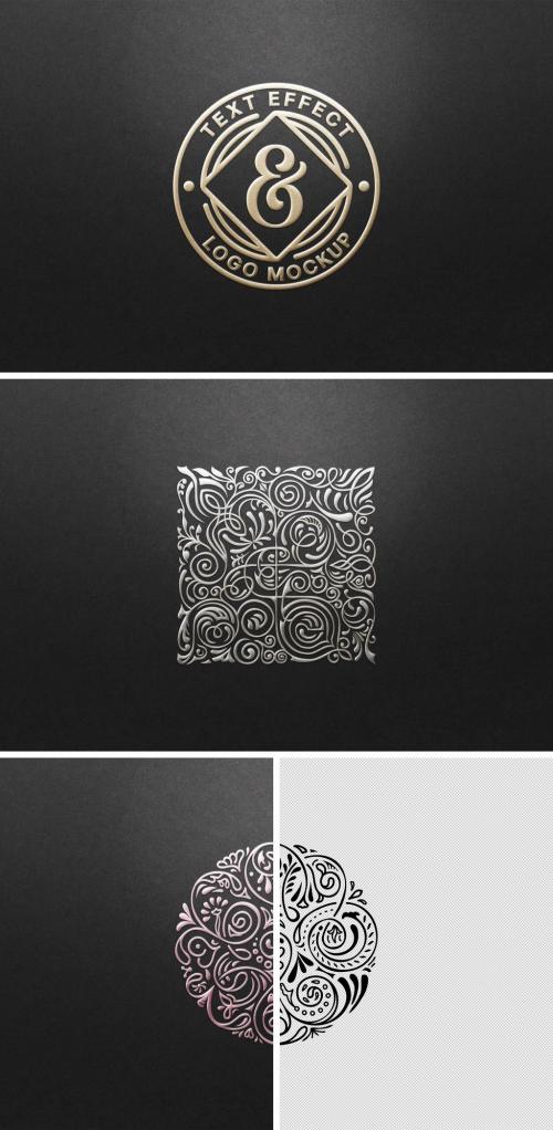 Adobe Stock - Gold Hot Foil Embossing Logo Mockup - 460400827