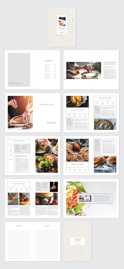 Adobe Stock - Recipes Book with Grey Accents - 460400890