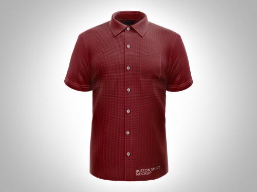 Adobe Stock - Dress Shirt Short Sleeve Mockup - Front View - 460401068