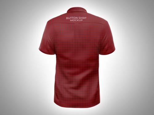 Adobe Stock - Dress Shirt Short Sleeve Mockup - Back View - 460401108