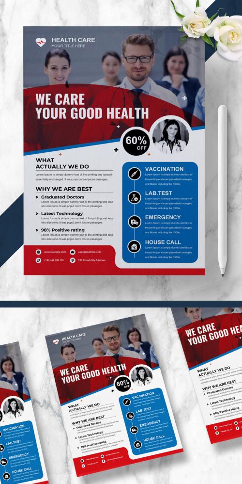 Adobe Stock - Health and Medical Flyer Layout Design - 460401168