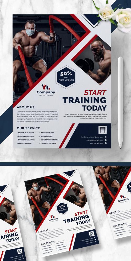 Adobe Stock - Fitness Gym Flyer Layout - 460401174