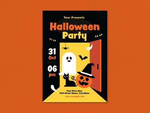 Adobe Stock - Retro Halloween Party Flyer - 461120548