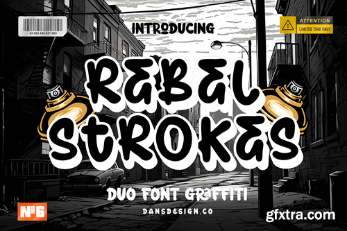 Rebel Strokes Marker Graffiti Brush Duo Font FAFRC8L