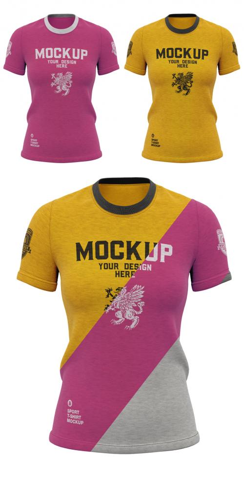Adobe Stock - Womens Slim Fit T Shirt Mockup - 461120758