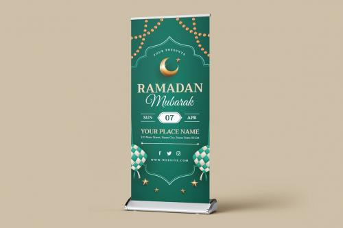 Ramadan Mubarak Roll Up Banner