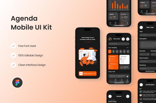 Agenda Planner Mobile UI Kit Figma