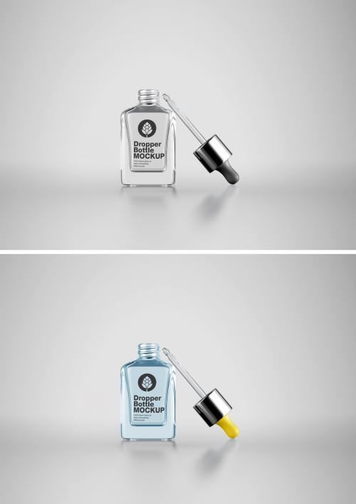 Adobe Stock - Cosmetic Glass Dropper Bottle Mockup - 461120974