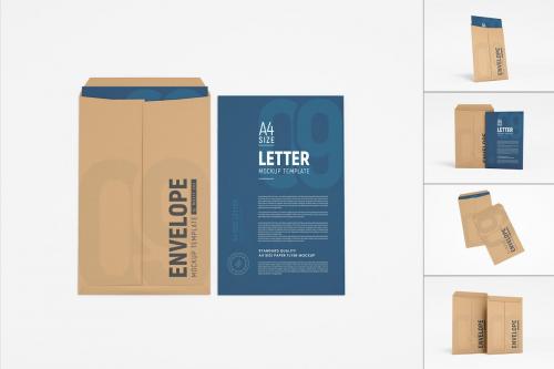 A4 Letterhead and Envelope Stationery Mockup Set