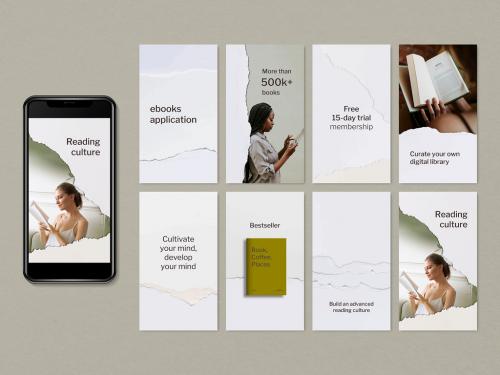 Adobe Stock - Minimal ebook Application Layout with Ripped Paper Craft - 461122738