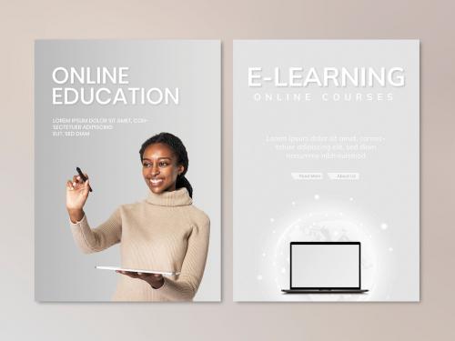 Adobe Stock - E Learning Poster Layout - 461125326