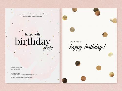 Adobe Stock - Birthday Invitation Card Layout - 461126522