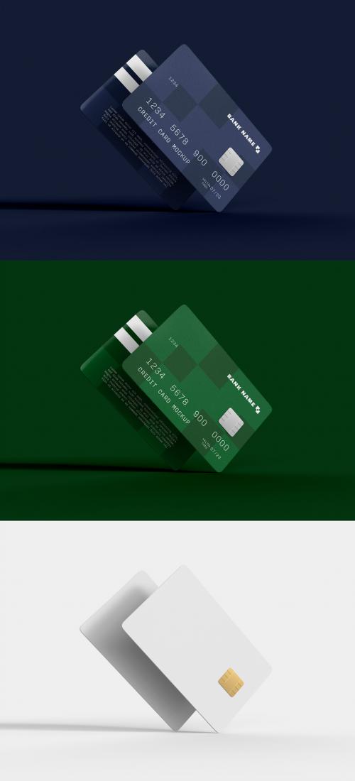 Adobe Stock - Front and Back View of Plastic Credit Card Mockup - 461126887