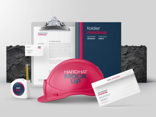 Adobe Stock - Construction and Architecture Branding Stationery Mockup - 461127020