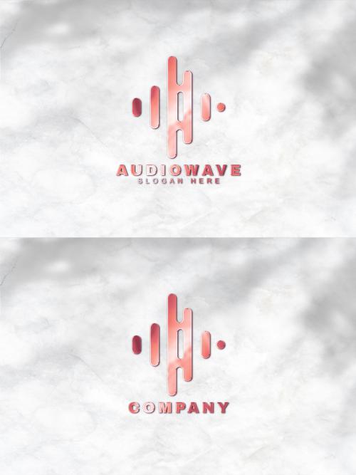 Adobe Stock - Emboss Logo Mockup for Music Industry - 461338196
