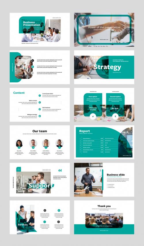 Adobe Stock - Teal Business Presentation Layouts - 461348164