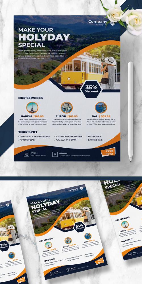 Adobe Stock - Holiday Tour & Travel Flyer Agency - 461520291