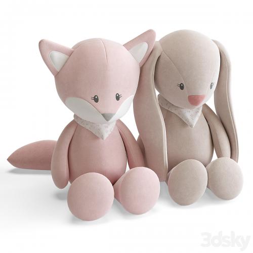 Fox Alice and Rabbit Pomme by Nattou. Cuddly toys