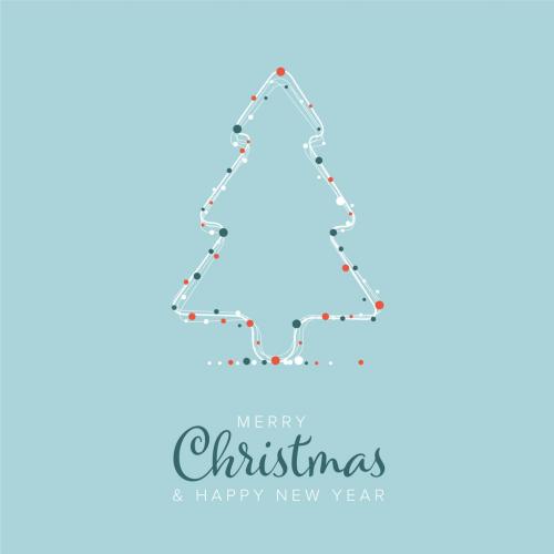 Adobe Stock - Merry Christmas Card with Christmas Tree Shape - 462310246
