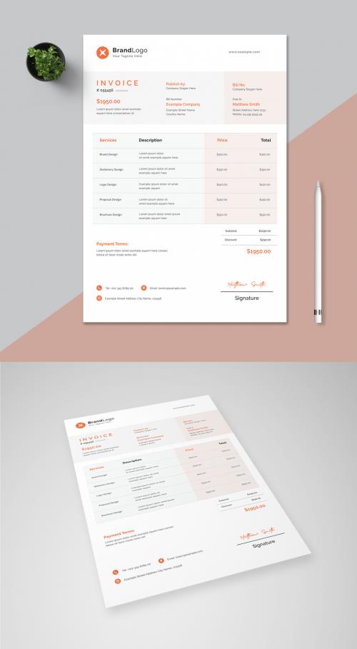 Adobe Stock - Simple Invoice Layout - 462310312