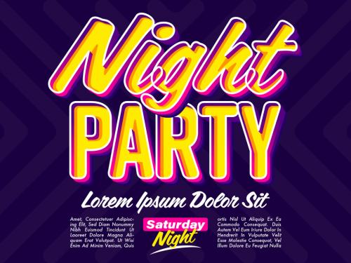 Adobe Stock - Night Party Simple Glowing Text Effect - 462312041