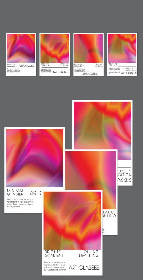 Adobe Stock - Flyer Layout with Bright Holographic Gradient Picture - 462668781
