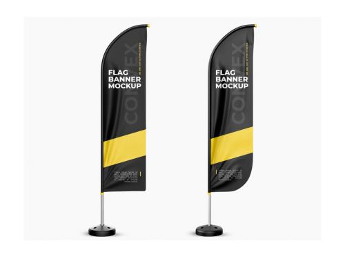 Adobe Stock - Feather Flag Banner Mockup - 462954652