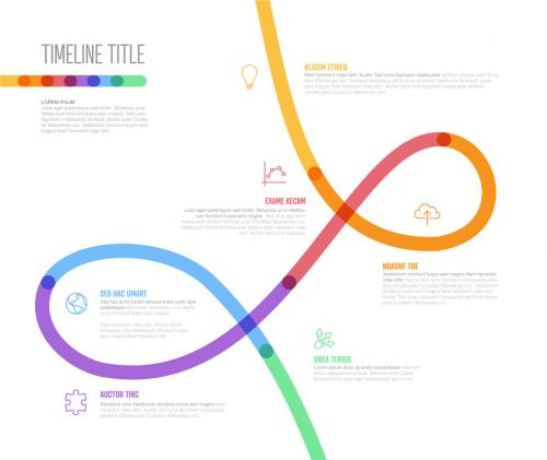 Adobe Stock - Infographic Company Milestones Twist Thick Line Timeline Template - 463164806