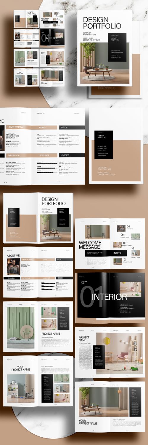 Adobe Stock - Modern Interior Portfolio Layout - 463165700