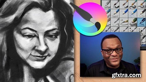 Digitally Painting a Black and White Portrait in Krita