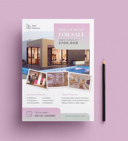 Adobe Stock - Dream Home Real Estate Flyer Layout - 463689095
