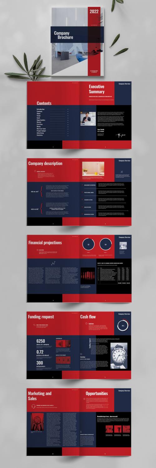 Adobe Stock - Red Blue Business Brochure Layout - 463689718