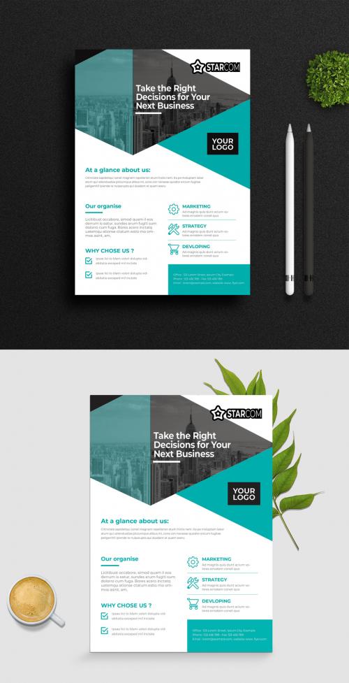 Adobe Stock - Teal Corporate Business Flyer - 463689800