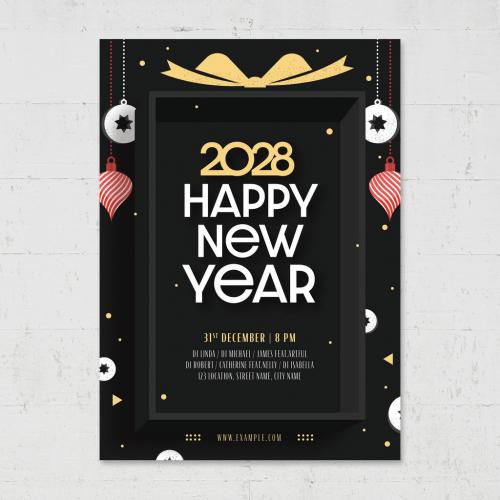 Adobe Stock - Nye New Years Eve Flyer Poster Layout - 463694528