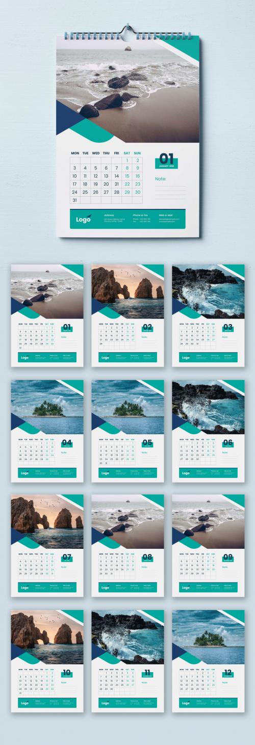 Adobe Stock - A3 2022 Wall Calendar with Creative Vector Accents - 463695241