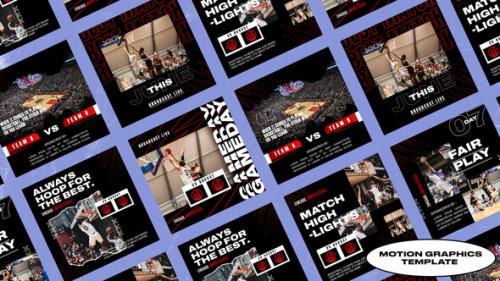 Videohive - Loops Basketball Media Posts | Mogrt - 50965965