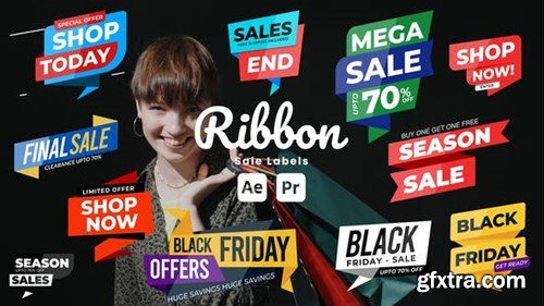Videohive Ribbon Sale Labels 51100915