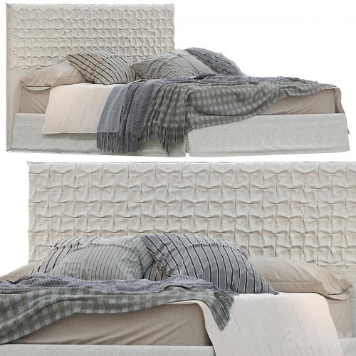 Bed from the factory Bolzan collection Clay headboard in the style of Sheen