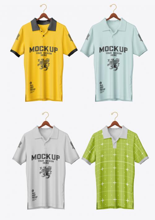 Adobe Stock - Men's Short Sleeve Polo Shirt Mockup - 464128695